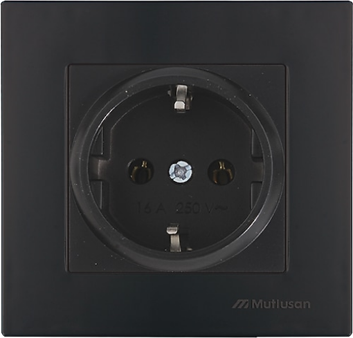 MUTLUSAN KAP. TOP. PRİZ SİYAH resmi