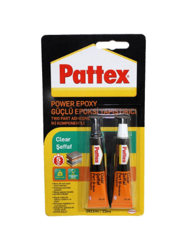PATTEX POWER EPOKSİ ŞEFFAF 2*11 ML resmi