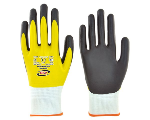 AKY DOUBLE POLYESTER ELDİVEN SARI SİYAH 10 NO resmi